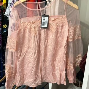 Women Blouses Vutti blouse with lace Rosa Cipria